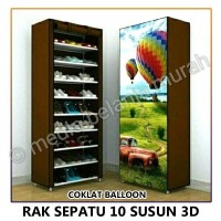 RAK SEPATU 10 SUSUN 3D MOTIF BALLOON - - RAK SEPATU UNIK - SHOE RACK