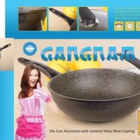 (Dijamin) Panci Wok Gangnam 30 cm Lapisan Marble