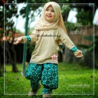 Jual Setelan Busana Muslim Balita Kombinasi Batik | Hana Jasmine Set Murah
