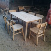 Meja Makan Kayu Jati Kursi 6 Furniture jati, kursi makan murah