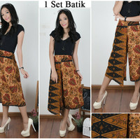 veronika celana kulot layer one side pants batik