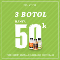 Jual (3 BOTOL) PIMATCH MINUMAN RASA COKLAT, THAI TEA DAN MATCHA Murah