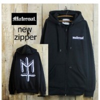 Jaket Distro Pria Maternal Simple Black/ Sweater Zipper Hoodie Hitam