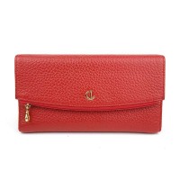 A17217 Dompet Panjang Kulit Asli Pria Wanita Murah - CJ1-SUOM RED