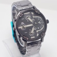 TERLARIS Diesel Four Time Steel Black Jam Tangan Pria Murah Keren