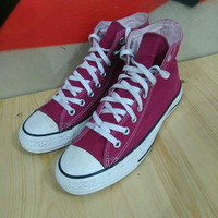 Sepatu Converse CT Hi Canvas Maroon Second Original