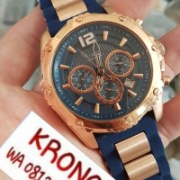 JAM TANGAN CEWEK WANITA GUESS RUBBER BIRU CHRONO SUPER PREMIUM AAA