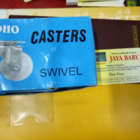Roda etalase/ rak piring 2 inch putih