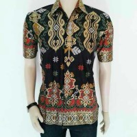 KEMEJA BATIK PRIA DISCON HITAM PRADA EMAS BEST SELLER SALE