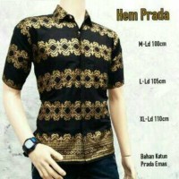 KEMEJA BATIK PRIA BANDUNG WARNA HITAM EMAS UNIK BIG SALE