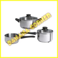 IKEA ANNONS 3 Unit Peralatan Memasak / Panci - Stainless steel- kaca