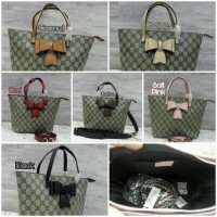Gucci Supreme Bow Tote Bag / Hand Bag Mini / Kecil / Tas Wanita Murah