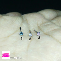 NOSTRIL PIERCING CRYSTAL TINDIK HIDUNG ANTING INDIA CUPING TITANIUM