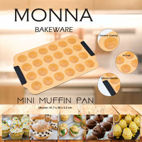 Jual LOYANG CETAKAN PAN TEFLON 24CUP MONNA MINI MUFFIN KUE CAKE BOLU IMPORT Murah