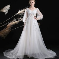 long dress of white gaun pesta lengan panjang baju pesta import