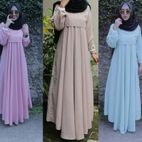 Jual mutiara ruffle maxi maxy gamis baju muslim hijab muslimah pesta mewah Murah