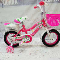 SEPEDA MINI ANAK EVERGREEN 12 INCI PINK KERANJANG USIA 2-4 TAHUN