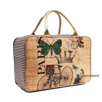 ✔ Tas Koper Anak Travel Bag Bahan Kanvas Tebal Karakter Paris Sepeda