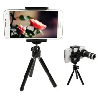 Jual Mini Tripod + TELE ZOOM 8x UNIVERSAL LENSA for Smartphone Murah