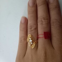 cincin emas asli kadar 700 model 3 permata MURAH