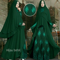 GAMIS MODERN busana muslim susnita hijau botol gamis syari pesta mewah