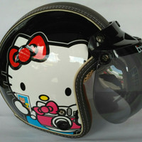 HELM BOGO DEWASA CLASSIC (HELLO KITTY HITAM)
