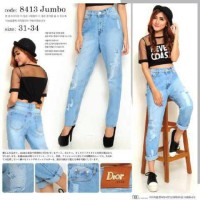 Celana Jeans Boyfriend Bigsize Dior 8413 MURAH