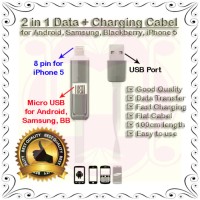 Kabel Data/charger 2 In 1 Utk Android, Samsung, Bb, Iphone 5 (Good Q