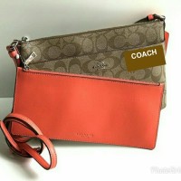 DISKON TAS COACH EW CROSSBODY WITH POUCH KHAKIS OREN ORIGINAL