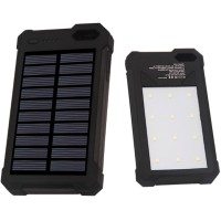 Jual Sinofer Power Bank 2 USB 12000mAh with Solar Panel - Black Murah