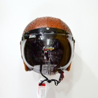 Helm Retro Bogo Fino Kulit Bintik Coklat KODE BN9704