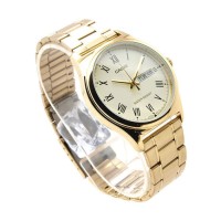 Jam Tangan Pria Casio Original Rantai Daydate Model Romawi Mtp-V006G