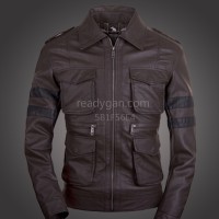 Berkualitas jaket kulit pria resident evil semi leather