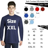 JUAL Kaos Polos Lengan Panjang Size XXL Combed 30s MURAH