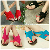 Jual Sandal jepit flat baby doll tali suede ikat lucu unik Murah