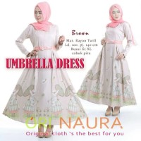 Baju dress gamis abaya katun rayon twill umbrella lucu ori naura LP