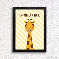 Jual Poster Jerapah Lucu / Quote Stand Tall / Hiasan Dinding Inspiratif Murah