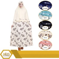 gamis syari jumbo jersey motif bunga gamis set jilbab 5L