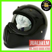 Helm Cakil HBC Polos Dengan Inner Visor Chrome