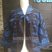 Blazer Batik Kerja Wanita Motif Tapak Kebo Khas Baduy Banten