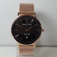 Jam Tangan Pria Alexandre Christie AC8566MD Simple Life Rosegold Blac