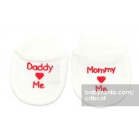Cribcot Sarung Tangan Daddy Mommy Love Me Putih Merah T2909