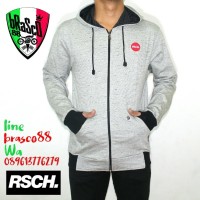 jaket sweater cowo - jaket distro- jacket hoody -jaket rsch white milk