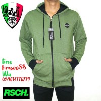 jaket sweater cowo - jaket distro- jacket hoody -jaket rsch green soft