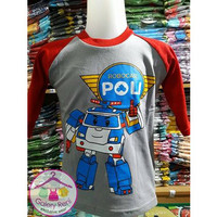 kaos anak karakter Raglan ukuran M