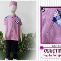 K319 (3-7 th) Baju Muslim Anak / Koko Anak Cutetrik Ungu