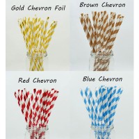Jual Sedotan kertas Chevron Pesta Party Ulang Tahun Dekoratif Paper Straw Murah