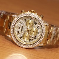 Jam Tangan Rolex Daytona Diamond Chrono Gold Kw Super