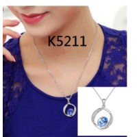 Kalung dan Liontin Zircon Biru Muda (anting gelang cincin xuping emas)
