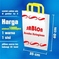 Tas Plastik Sablon Logo Toko Distro Warna (Custom-PO)Ukn 35 cm x 40 cm